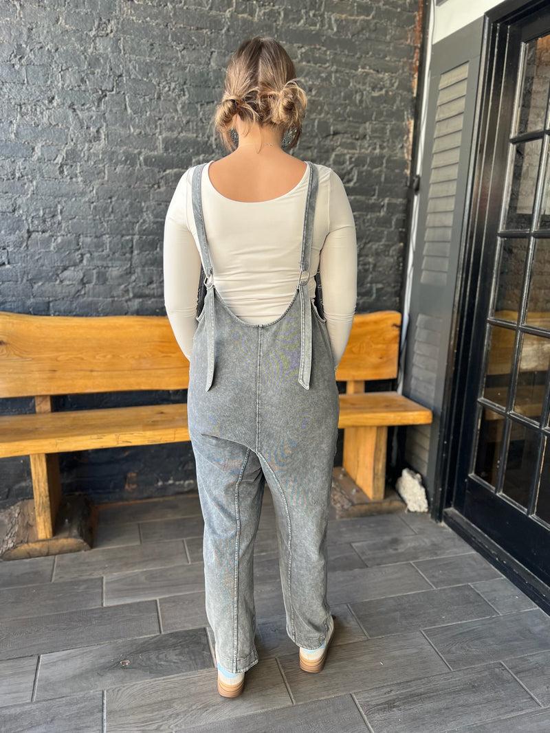 Mineral Wash Relaxed Fit Jumpsuit