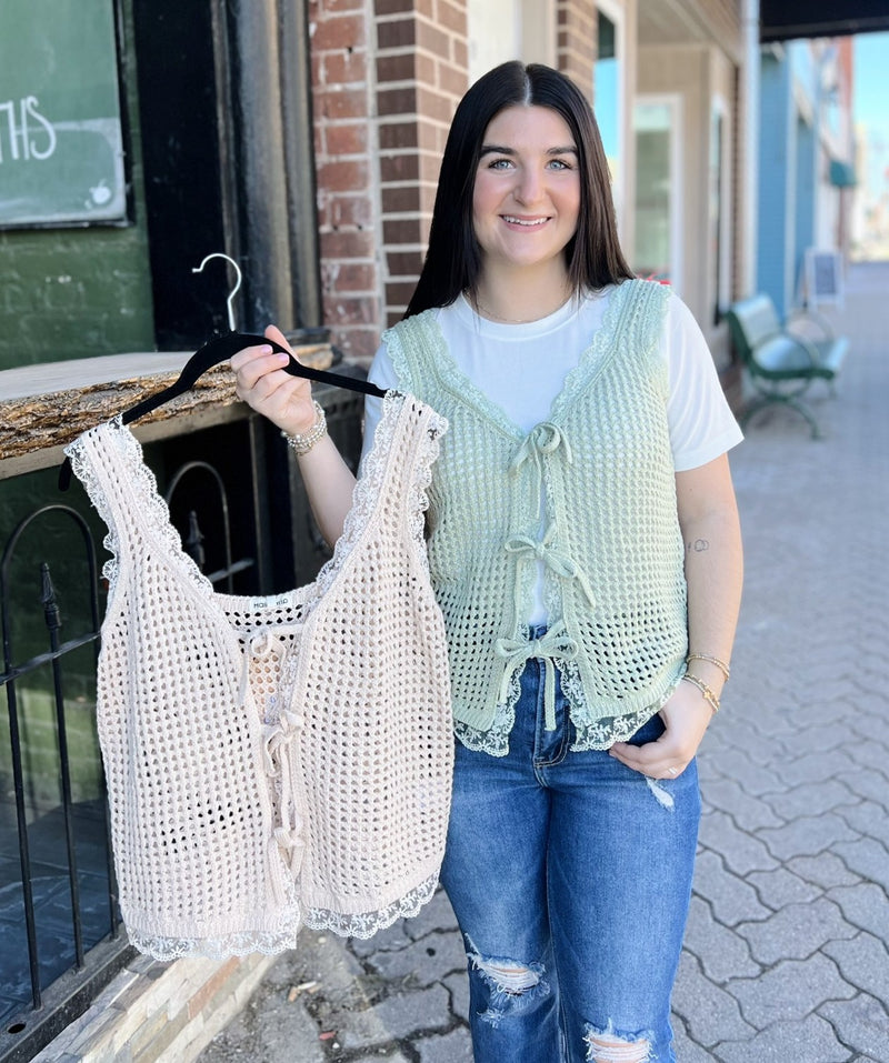 Crochet Vest With Front Ties