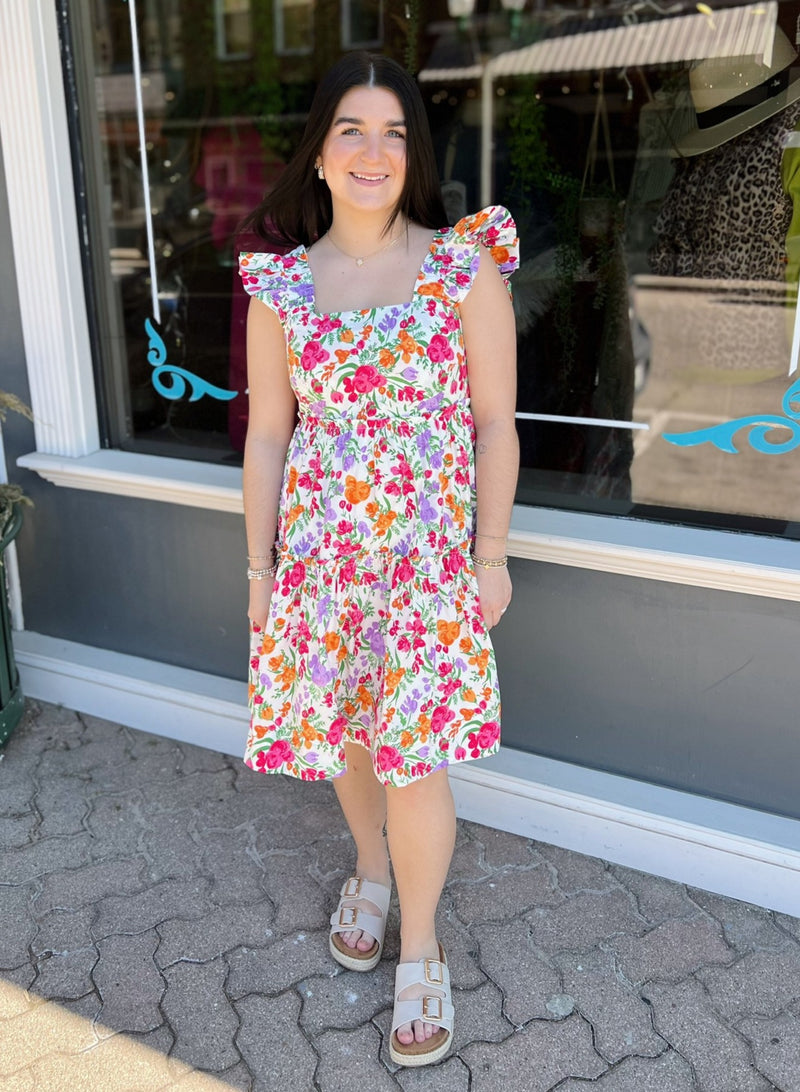 Ivory Multi Floral Dress