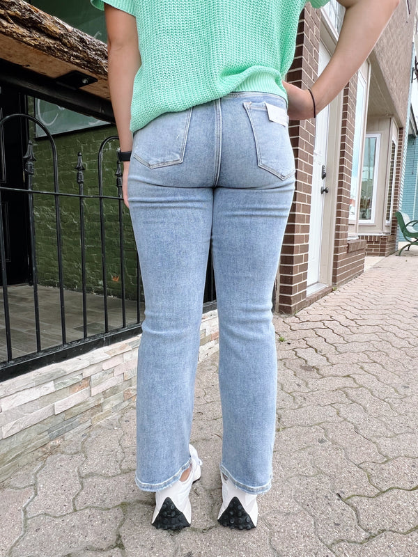 Mallory's High Rise Crossover Straight Jeans