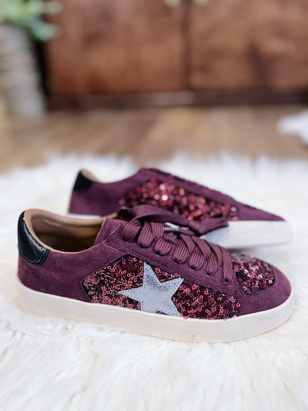 Spirit's Maroon Sequin Sneakers