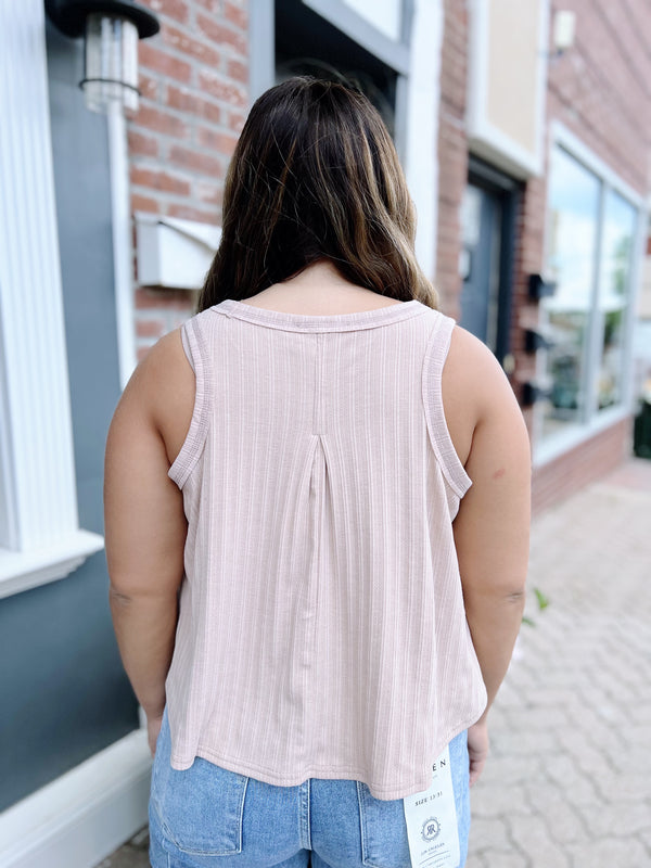 Mocha Flowy Textured Cropped Tank