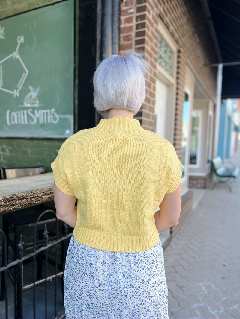 Yellow Sweater Knit Top