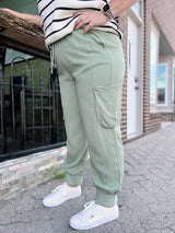 Curvy Lightweight Cargo Drawstring Joggers