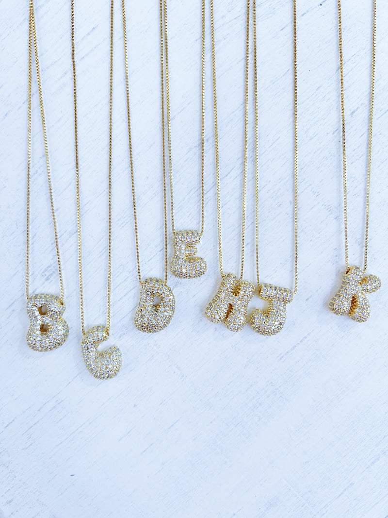 Savvy Bling Rhinestone Bubble Initial