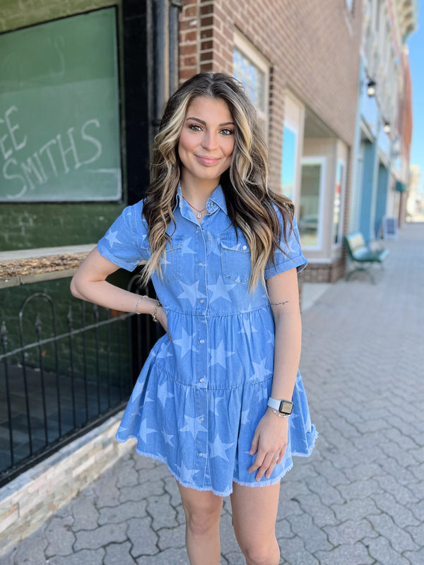 Light Denim Star Dress