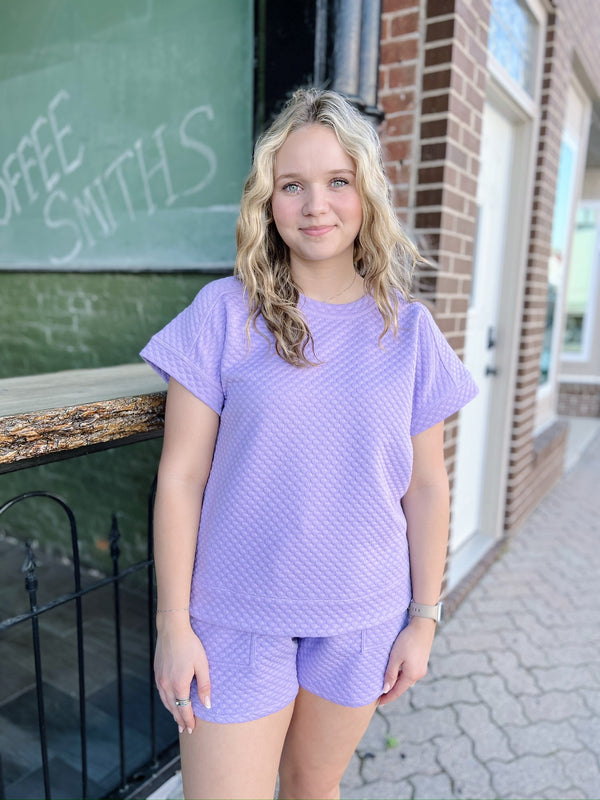 Lavender Bubble Textured Top