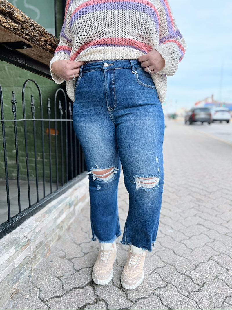 Curvy Dixon's Cropped Straight Jeans