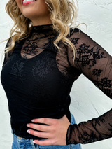 Black Roxy Lace Top