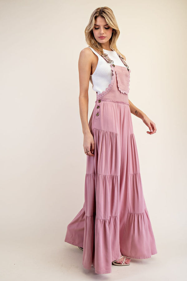 Light Rose Overalls with Aztec Straps