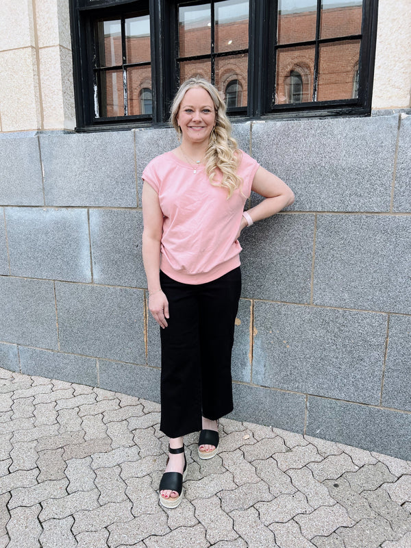 Pink Sleeveless Bow Detail Top