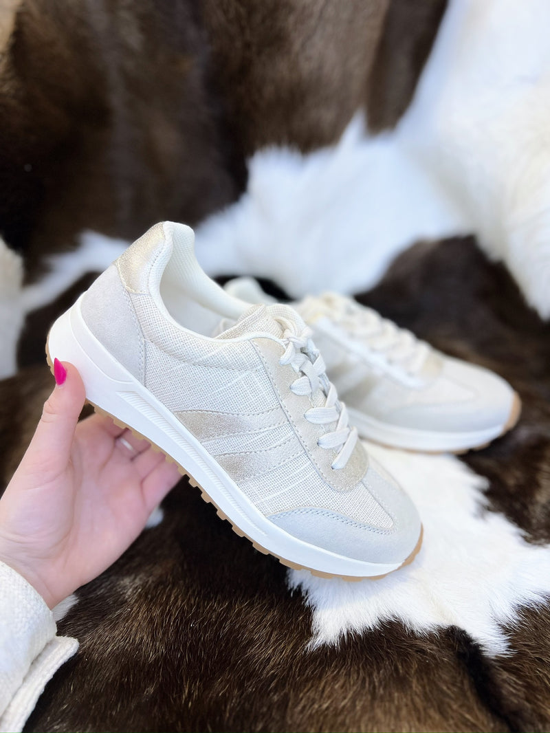 Emerie's Metallic Linen Sneaker