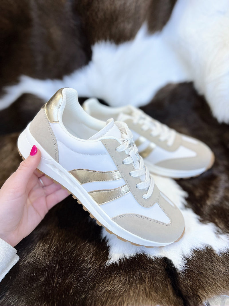 Emerie's Gold & Beige Sneaker