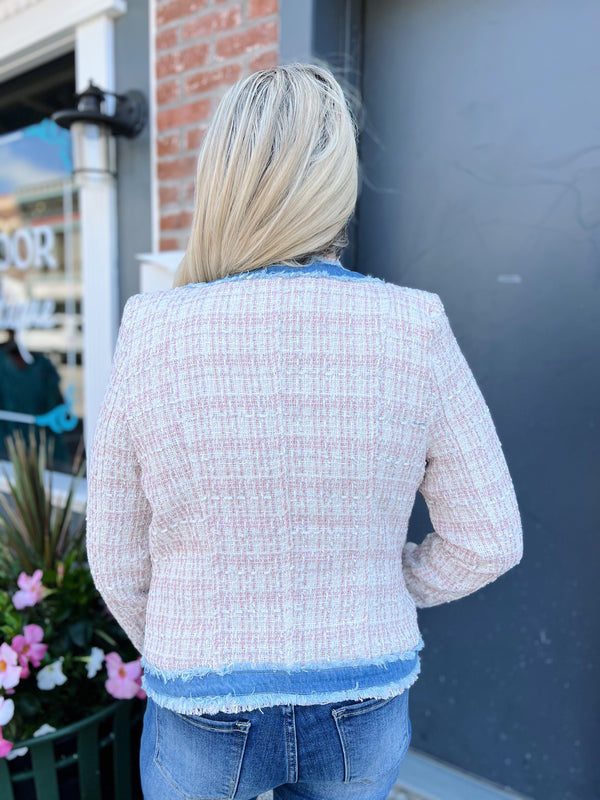 Soft Pink Tweed Blazer