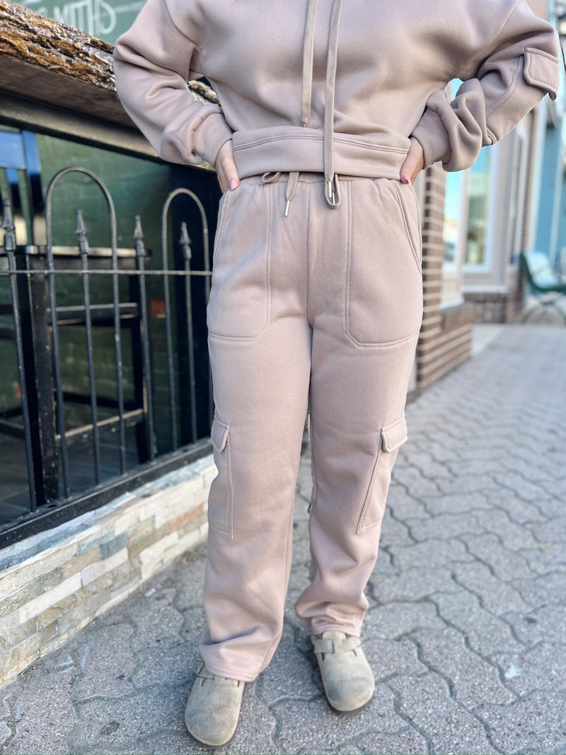 Drawstring Waist Cargo Lounge Pants