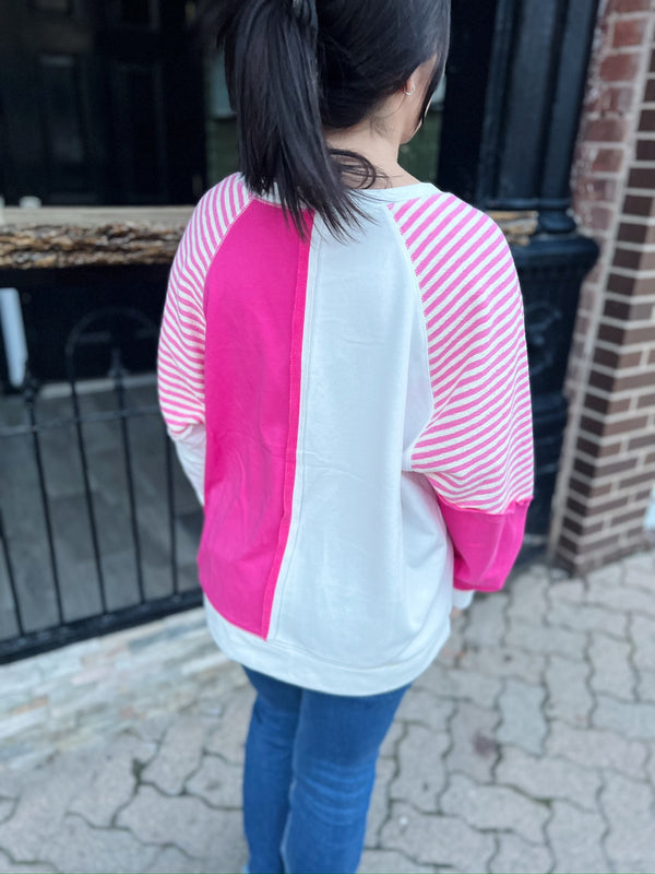 Colorblock and Stripe Mix and Match Top