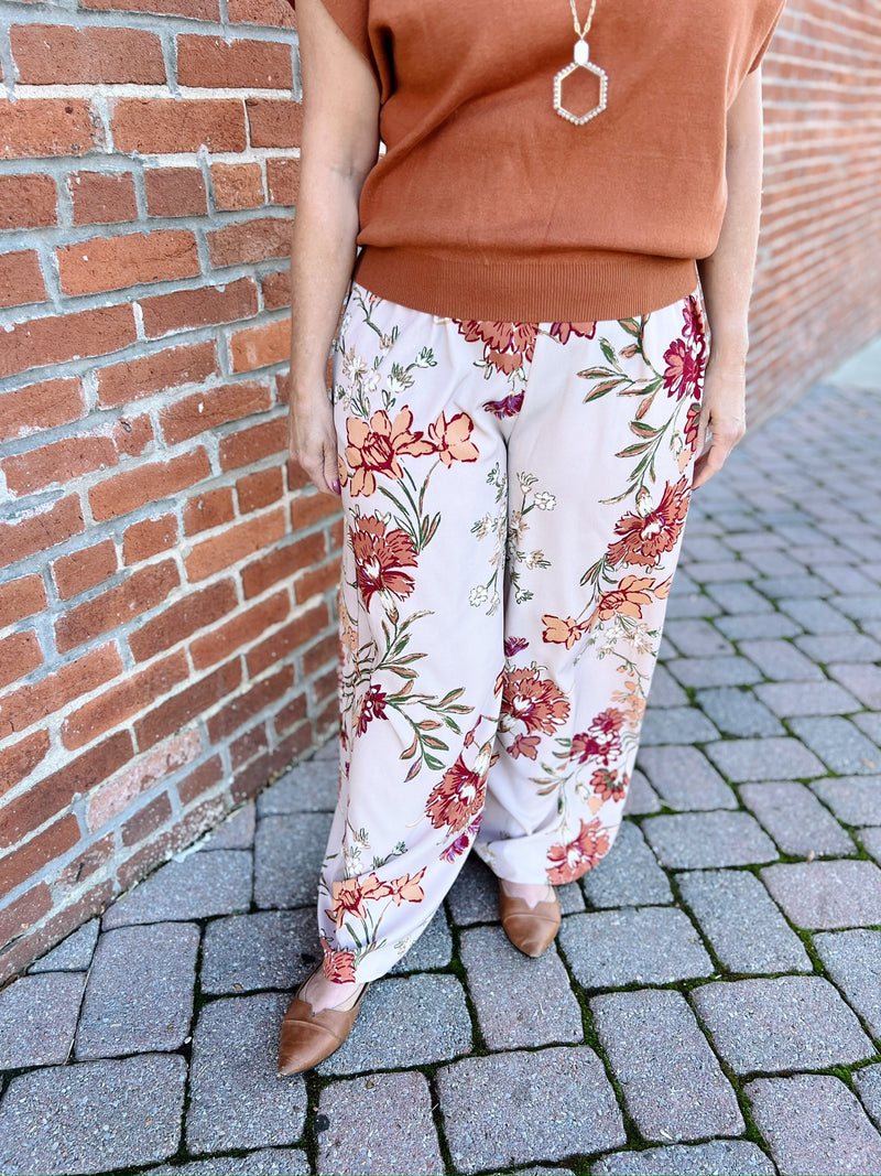 Dusty Rose Floral Pants