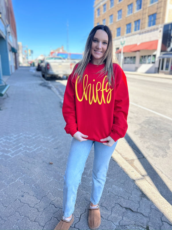 Yellow Puff Chiefs Sweatshirt