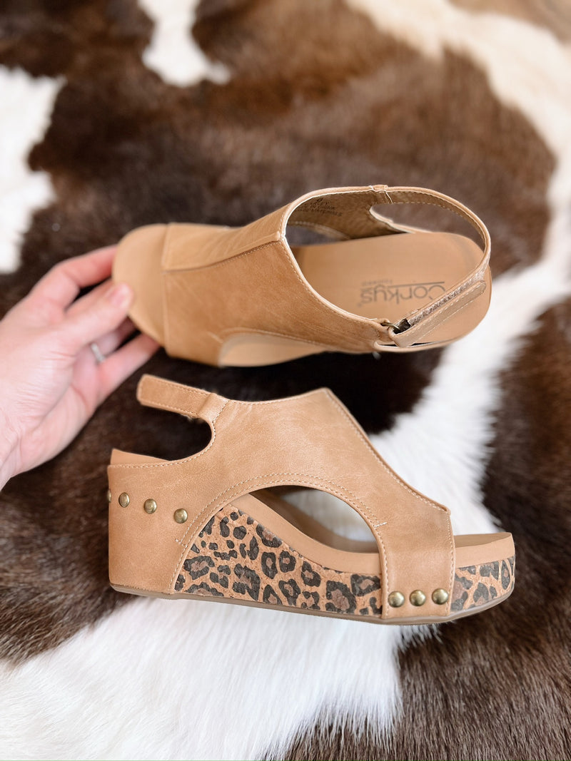 Niko's Taupe Leopard Sandals with Heel