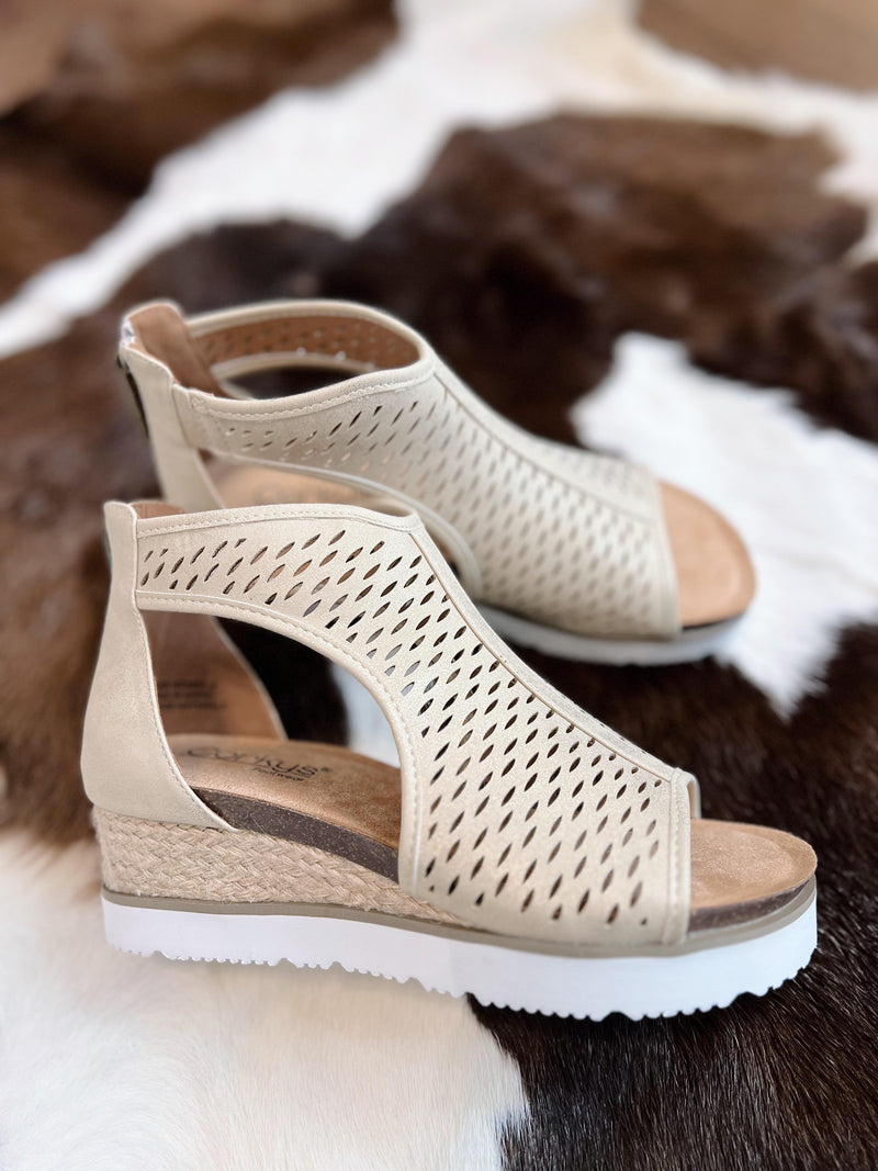 Maise's Perforated Wedges Gold