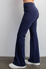 Curvy Crossover Waist Flared Pant