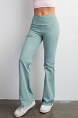 Crossover Waist Flared Pant