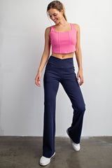 Crossover Waist Flared Pant