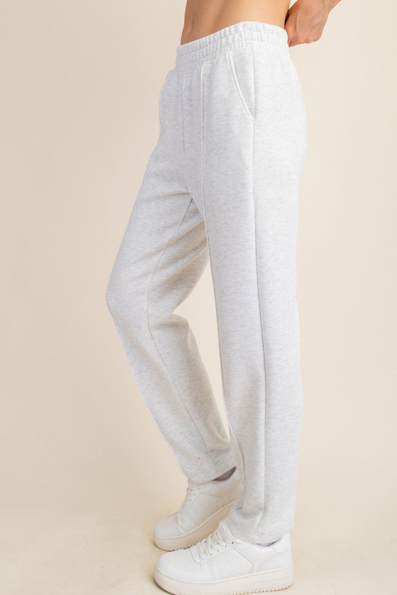 Curvy Light Heathered Grey Straight Leg Scuba Pants