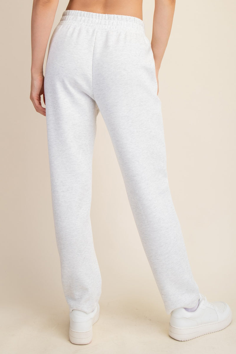 Curvy Light Heathered Grey Straight Leg Scuba Pants