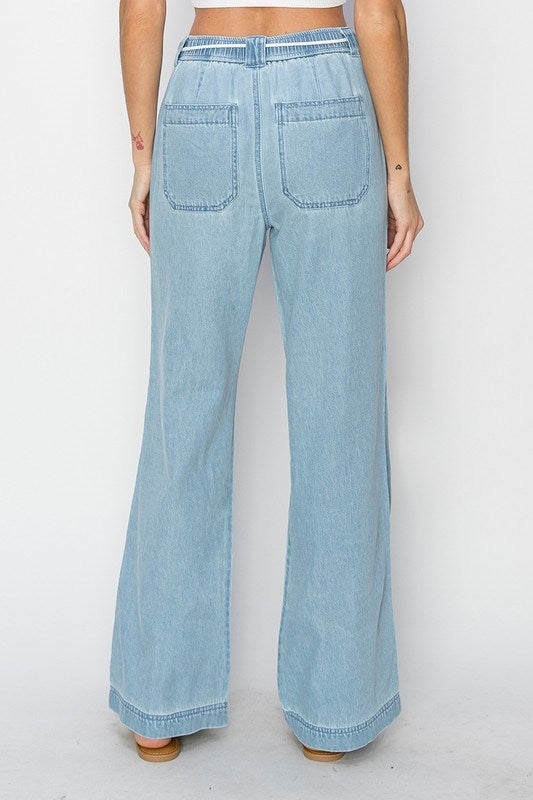 Light Weight Denim Drawstring Pants