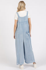 Light Denim Chambray Jumpsuit with Front and Back Pockets