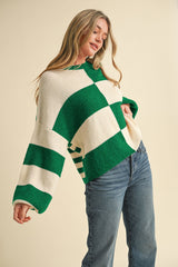 Color Block Back Striped Sweater