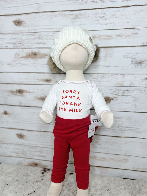 Kids White Sorry Santa Onesie