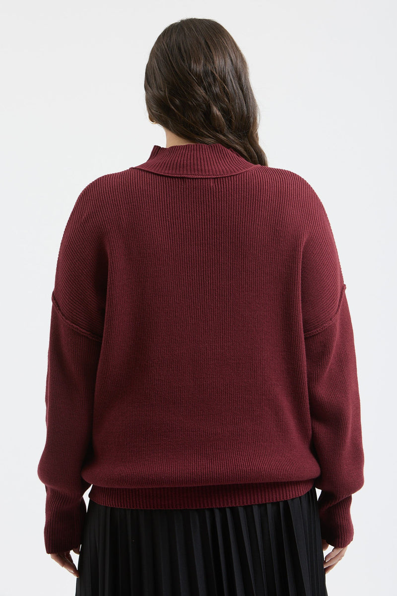 Curvy Mock Neck Oversized Dolman Sleeve Sweater