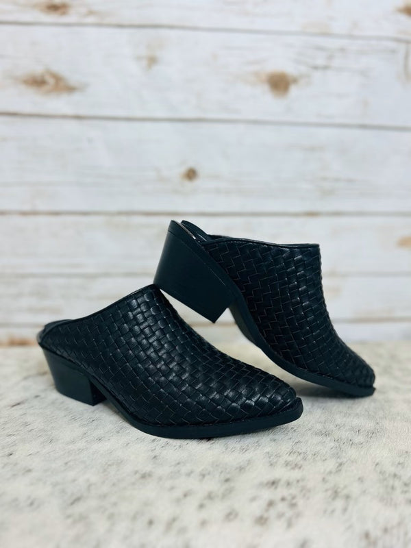 So Classic Black Woven Mule