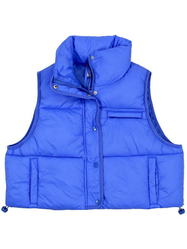 Blue Cropped Puff Vest