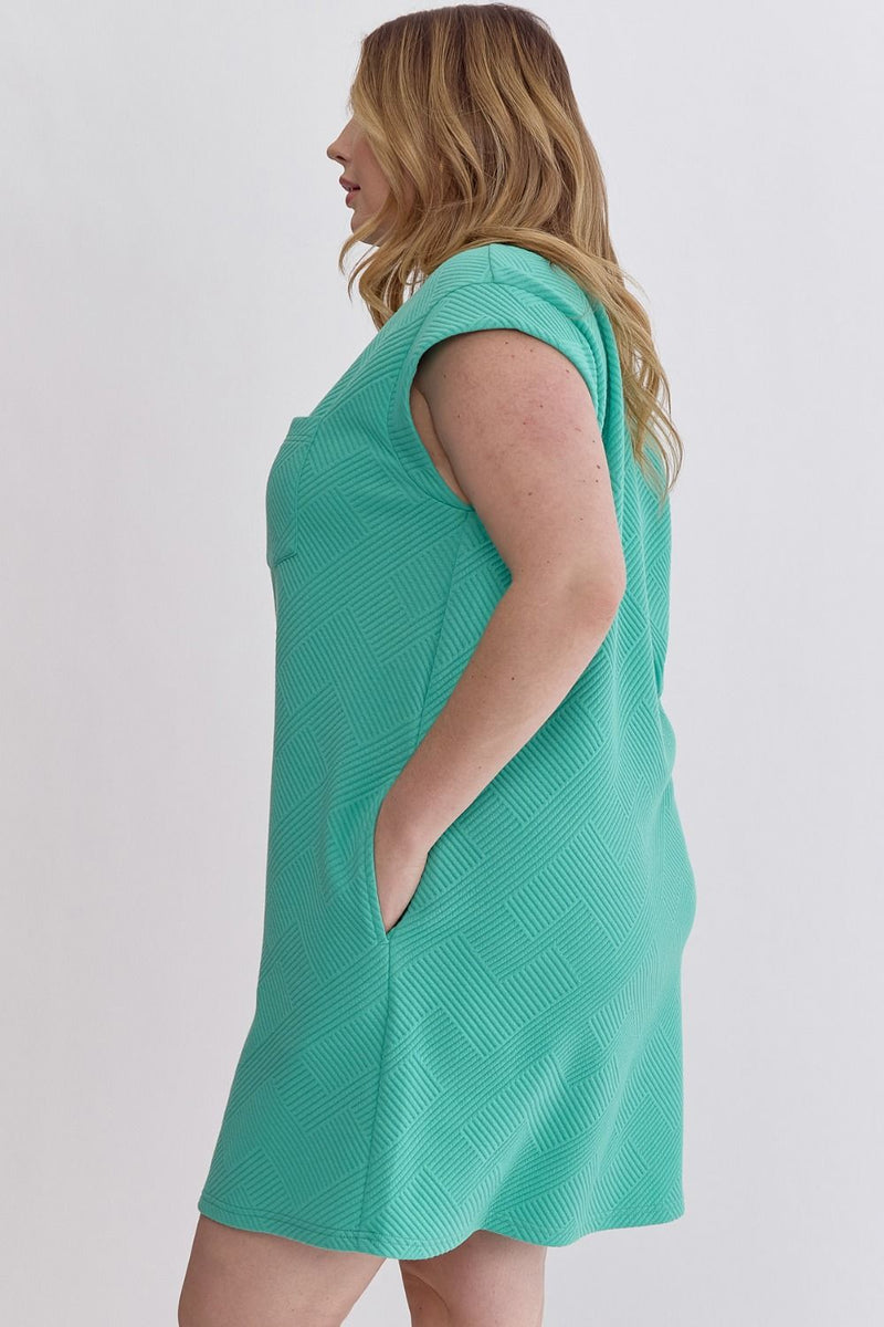 Curvy Mint Textured Dress