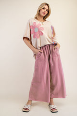 Mineral Wash Wide Leg Pants