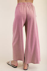 Mineral Wash Wide Leg Pants