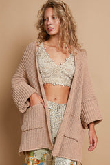 Chunky Cuffed Wide Sleeve Knit Cardigan