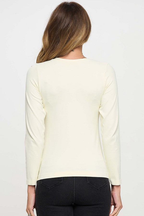 Seamless Round Neck Long Sleeve Top