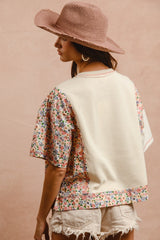 Ivory Top with Floral detail and Pocket