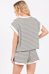 Striped Terry Top and Shorts Set