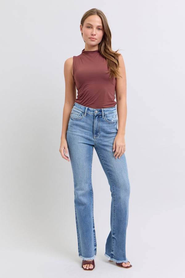 Chayse's High Waist Bootcut With Hem Jeans