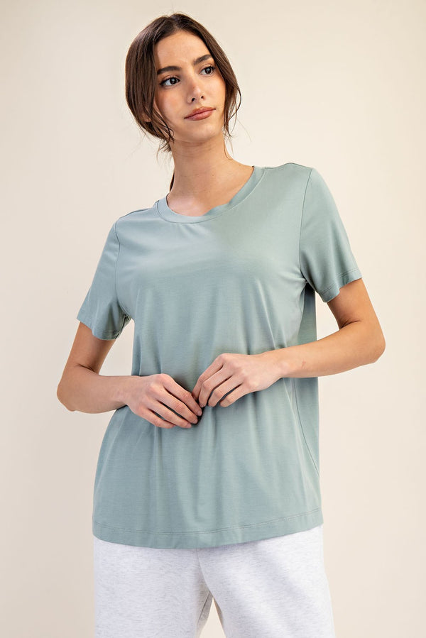 Curvy Modal Short Sleeve Top