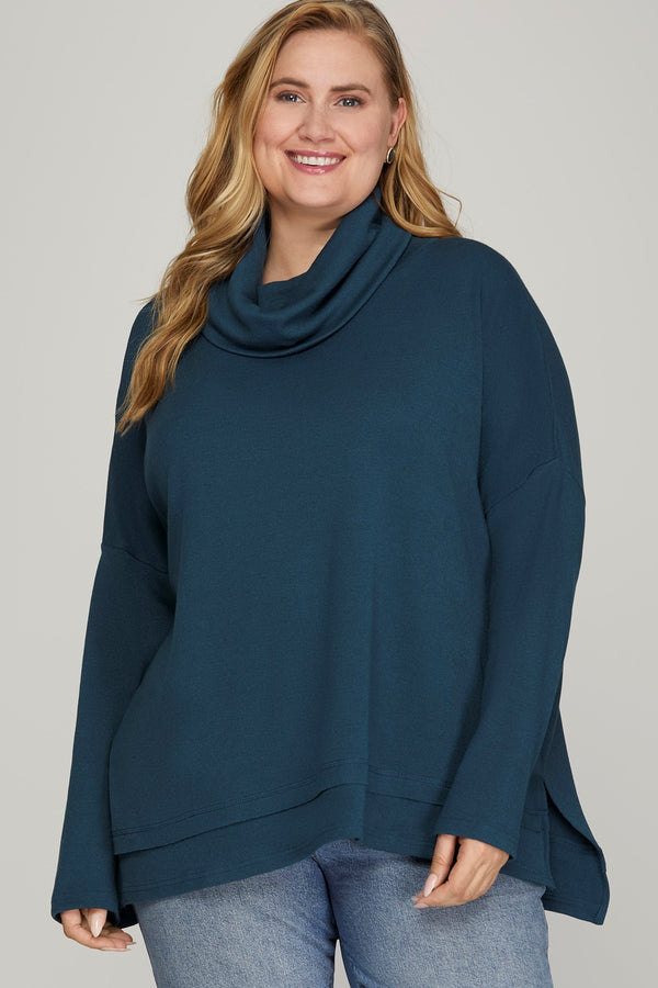 Curvy Lightweight Cowl Neck Top