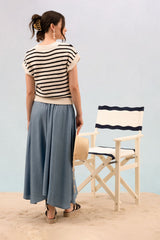 Stripe Crew Neck Short Sleeve Pullover