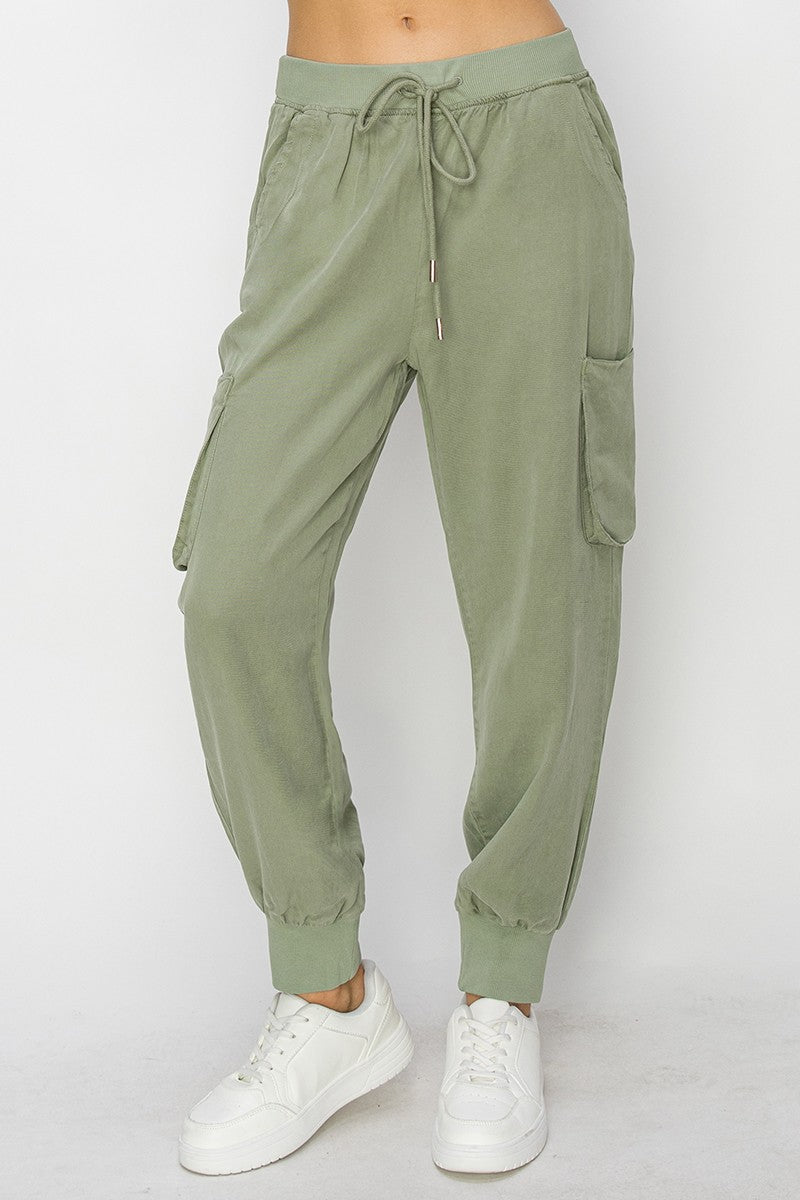 Curvy Lightweight Cargo Drawstring Joggers