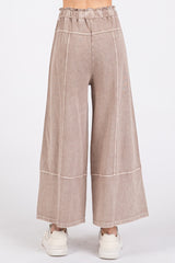 French Terry Knit Wide Leg Pant