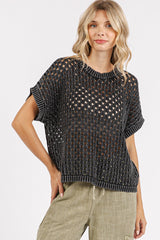 Open Knit Crochet Top